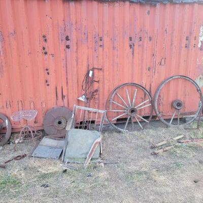 #3044 • Wagon Wheels, Tractor/Implement Wheels, Horseshoes, Tractor Seat and More