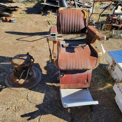 #3064 • Vintage Barber Chair And Extra Base
