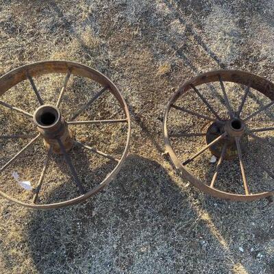 2180: 2 Steel Wagon Wheels 