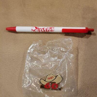 Spag's employee pin and pen $25