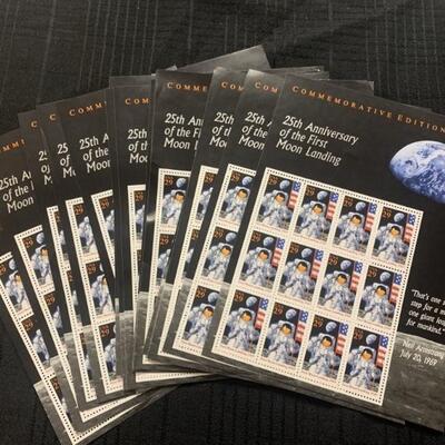 (16) Sheets 25th Anniversary Moon Landing Stamps
