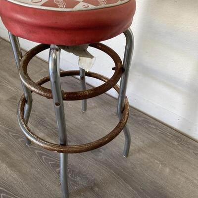 Vintage Chrome & Vinyl Coca Cola Stool