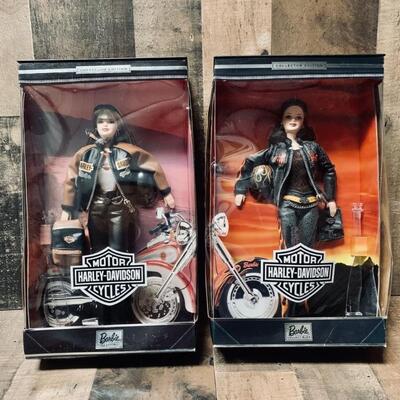 (2) NIB Barbie Harley Davidson Collectors Edition