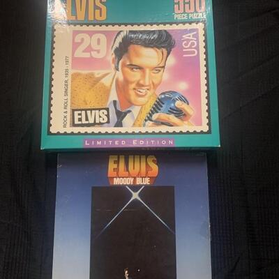 (2) Elvis Moody Blue Record and Puzzle