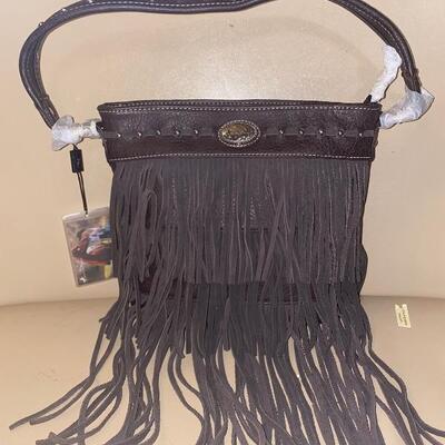 Montana West Western Suede Fringe Purse NWT