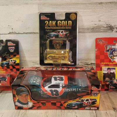 (4) NASCAR : 1- 50th Anniversary Signature Driver Series, 1:14 Scale Die Cast Stock Car Replica, 2-1:64 Scale, and 1 24k Gold Plated...