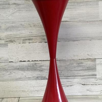 Mid Century Modern Red Stainless Steel Floor Standing Ashtray