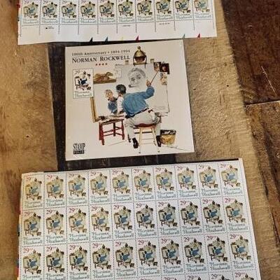 Norman Rockwell Stampfolio & 100 Rockwell Stamps
