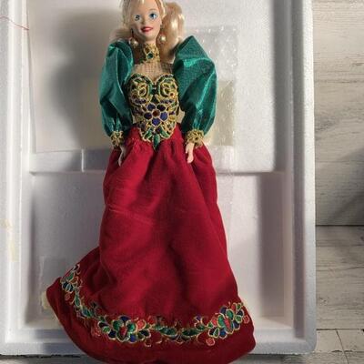 NIB 1995 Holiday Jewel Porcelain Barbie Collection