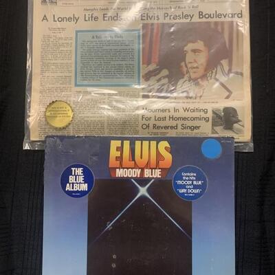 (2) Memphis Press Newspaper-Elvis Presley's Death
& Elvis Moody Blue Album