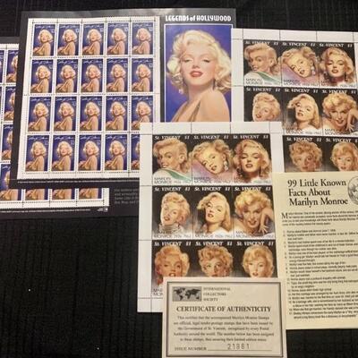 (4) Sheets of Marilyn Monroe Stamps