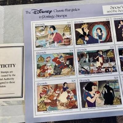 (4) Sheets Snow White And Seven Dwarfs Stamps