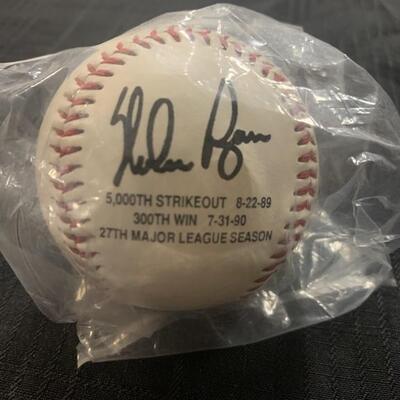 Nolan Ryan 5,000 Strikeout Ball, 300th Win, 27th Major League Season