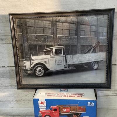 (2) Socony Mobil Oil Company International KB-8
Stake Truck, 9th in a Series PLUS 
A Portrait of Phone Service Truck