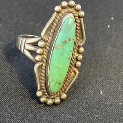 Vintage Sterling Silver and Turquoise Ring, Size 6