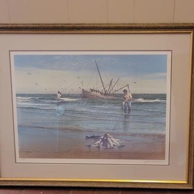 John Dearman Signed Fishing Artwork, #132/800