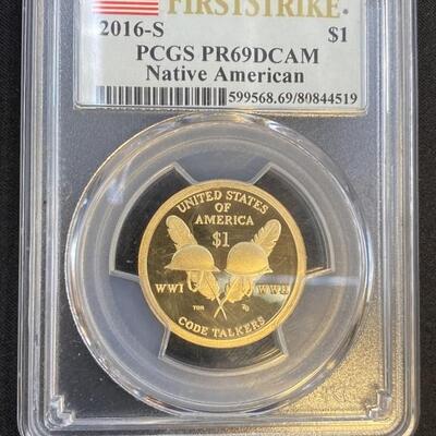 2016-S Native American Dollar Coin PCGS PR69