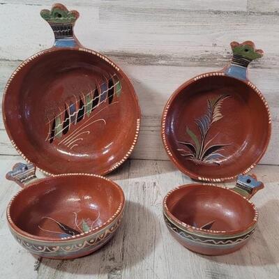 (4) Old Set of Mexican Pottery Bowls