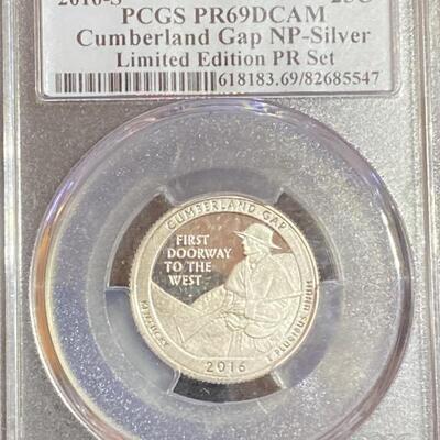 2016-S Silver Quarter PCGS PR69 Cumberland Gap