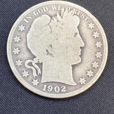 1902 Silver Barber Half Dollar