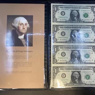 Uncut Sheet of $1 Bills