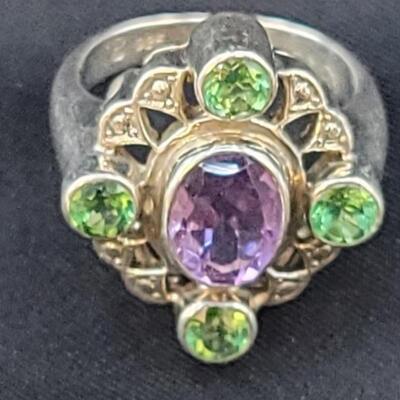 Vintage Nicky Butler 925 Silver Ring w/ Gemstones