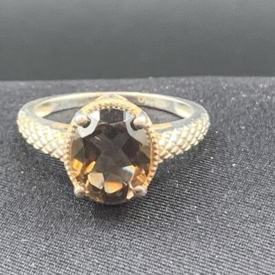 Large Topaz Sterling Silver Ring Size 9