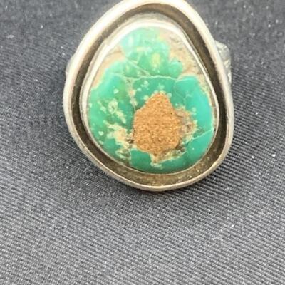 Large Turquoise Stone and Sterling Silver Ring