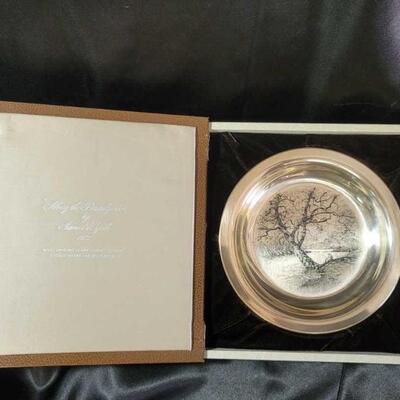 Solid Sterling Silver/Limited Edition, Etched By Franklin Mint, Along the Brandywine by James Wyeth 1972