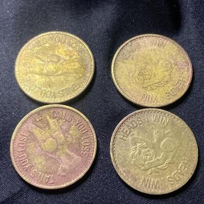 (4) Heads I Win Tales You Lose Adult Novelty Coins