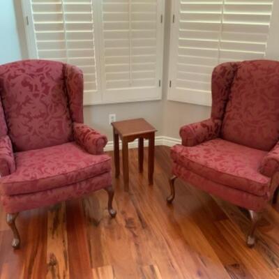 Winged backed chairs.  $300 pair