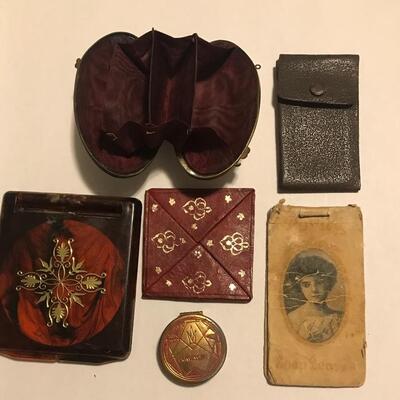 Victorian soap papers and shell coin purse