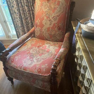 Beautiful upholstered antique chair...

