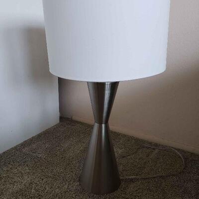 AAE051 - Silver Finish Table Lamp w/Lamp Shade