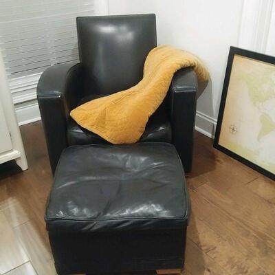 leather chair and ottoman