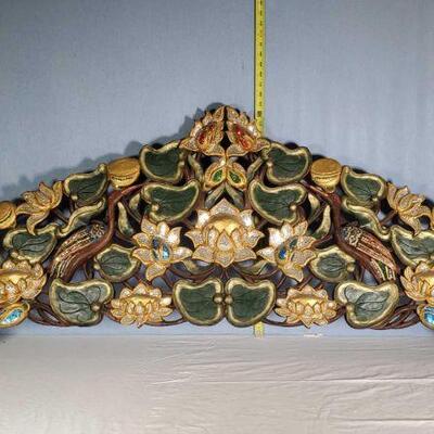 mirror tiled Thai/ Burma arch topper with raised lotus design 