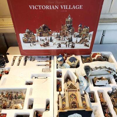 Victorian Village lit Christmas display