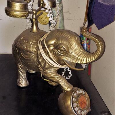 1960-70â€™s Brass Elephant Rotary Telephone