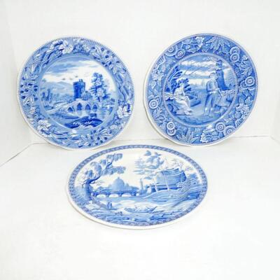 Spode 3 blue/white plates
