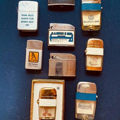 Collectible cigarette lighters advertising 
