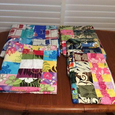 Afm031 Five Vintage Hawaiian Quilt Blankets 