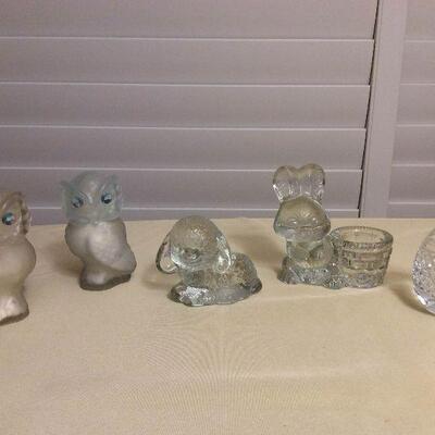 Afm004 Goebel Glass Figurines, Crystal Glass Egg & Avon Owl Bottles 