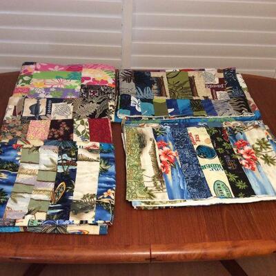 Afm034 Five Vintage Hawaiian Patchwork Quilt Blankets 