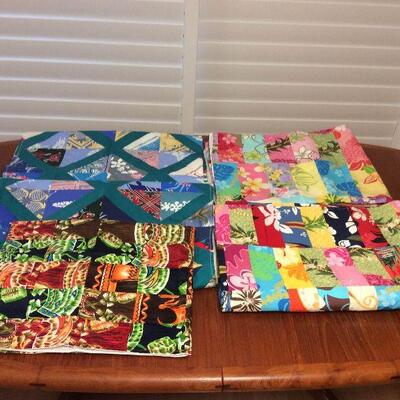 Afm035 Five Vintage Hawaiian Patchwork Quilt Blankets 