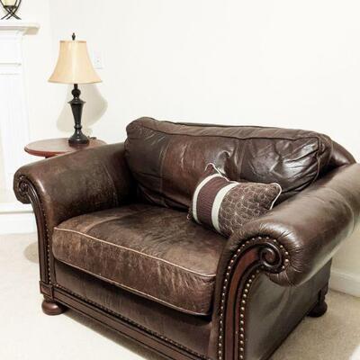 leather overstuffedchair