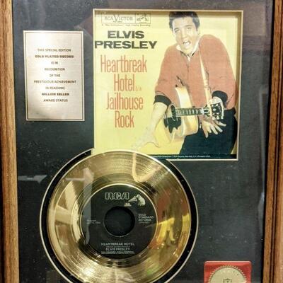 Elvis Gold Record with 24kt seal - Heartbreak Hotel