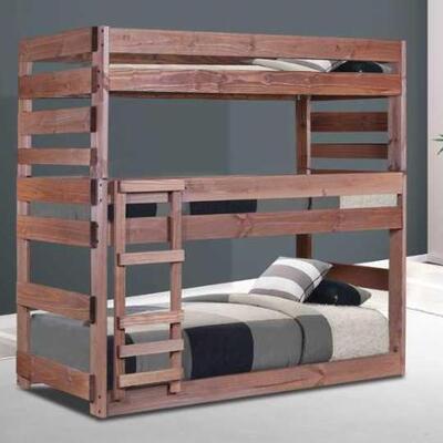 #2102 • Pine Crafter Furniture Twin Triple Bunk Bed: Pine Crafter Furniture Twin Triple Bunk Bed Buyers Responsibility to Verify That All...