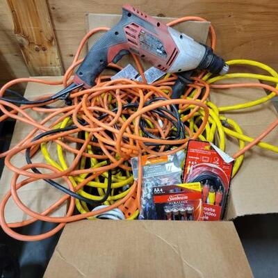 #2128 • Skil Drill, Extension Cords, Mini Bungee Cords, Composite Audio/Video Cables and Triple A Batteries