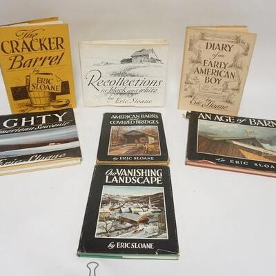 1026	7 ERIC SLOAN BOOKS, EIGHTY, AN AGE OF BARNS, DIARY OF AN EARLY AMEICAN BOY, THE CRACKER BARREL, OUR VANISHING LANDSCAPE, AMERICAN...