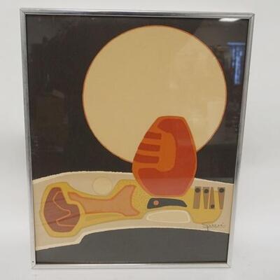 1021	ANTONIO GUANSE MODERN ABSTRACT PRINT 15 1/4 IN X 19 1/4 IN INCLUDING FRAME
